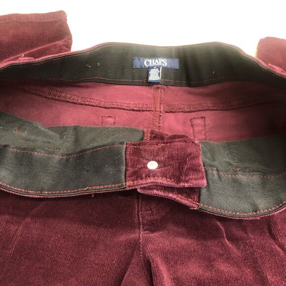 Chaps Traditional Preppy Maroon Burgundy Corduroy Pants Classic Jeans Styling - Picture 5 of 16